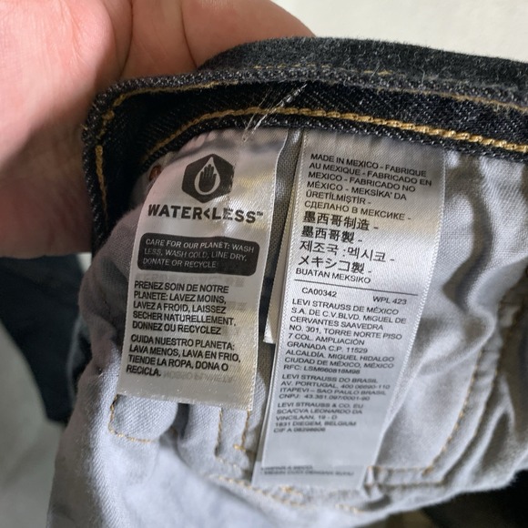 Levis 501 Jeans Mens 46x34(46x32) Black Button Fly Straight Denim 100% Cotton - Picture 8 of 13